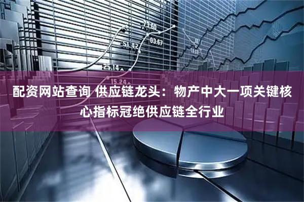 配资网站查询 供应链龙头：物产中大一项关键核心指标冠绝供应链全行业